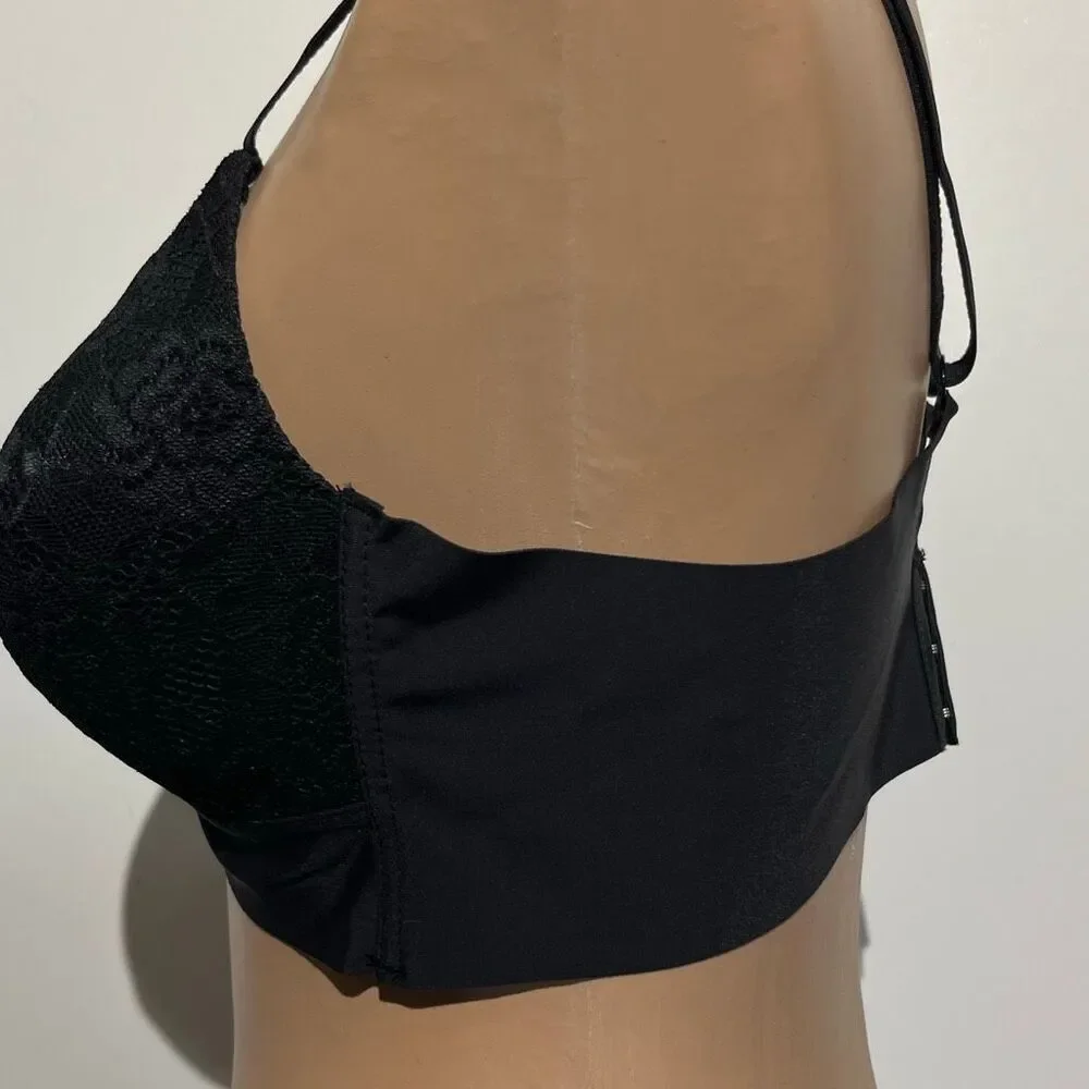 Catherine Malandrino‎ Women's Black Lace Overlay Wireless Padded Bra Size 38C